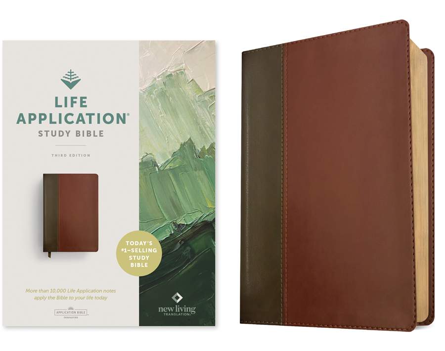 Life Application NLT Study BIble, Brown LeatherLike