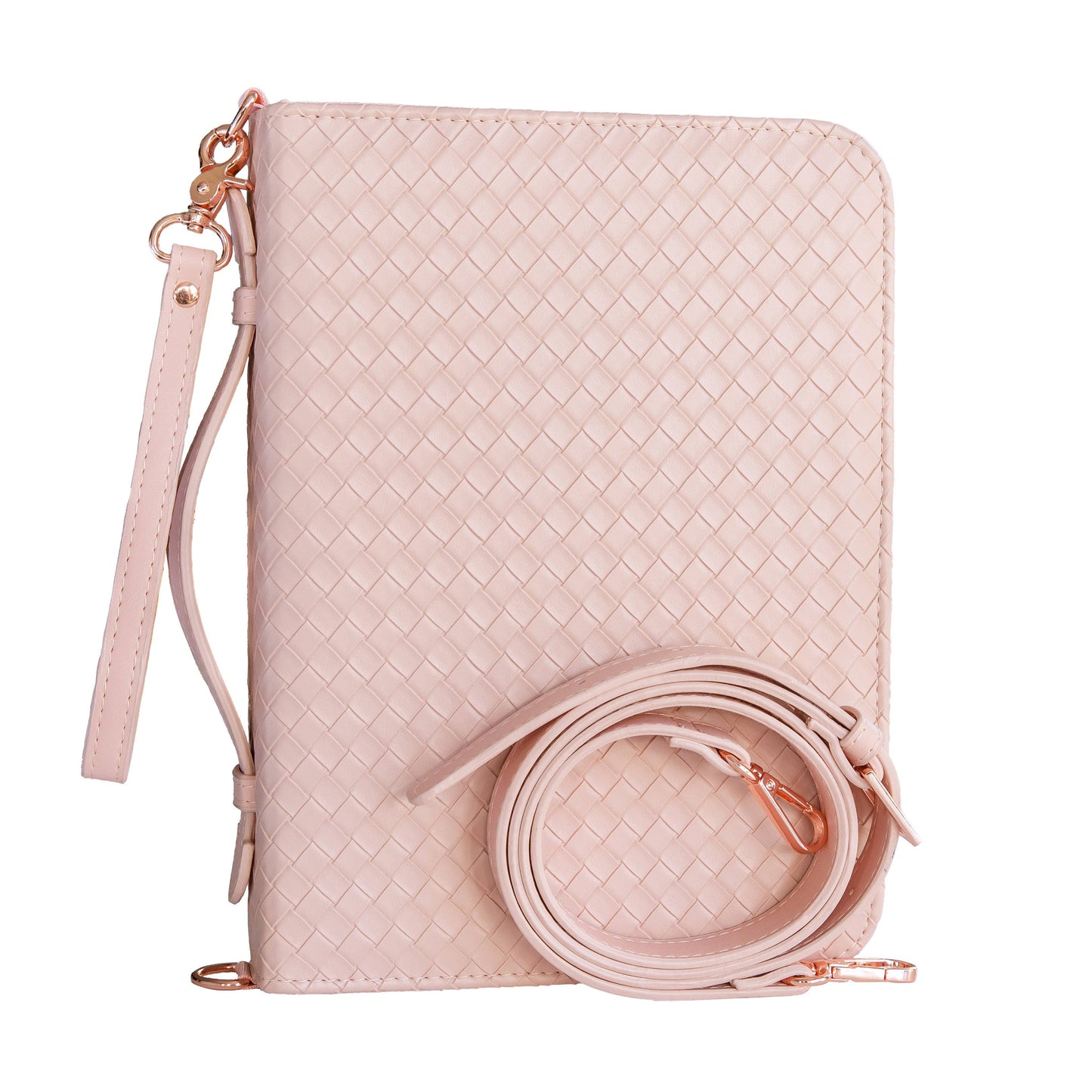 Blush Crossbody Weave Bible Case