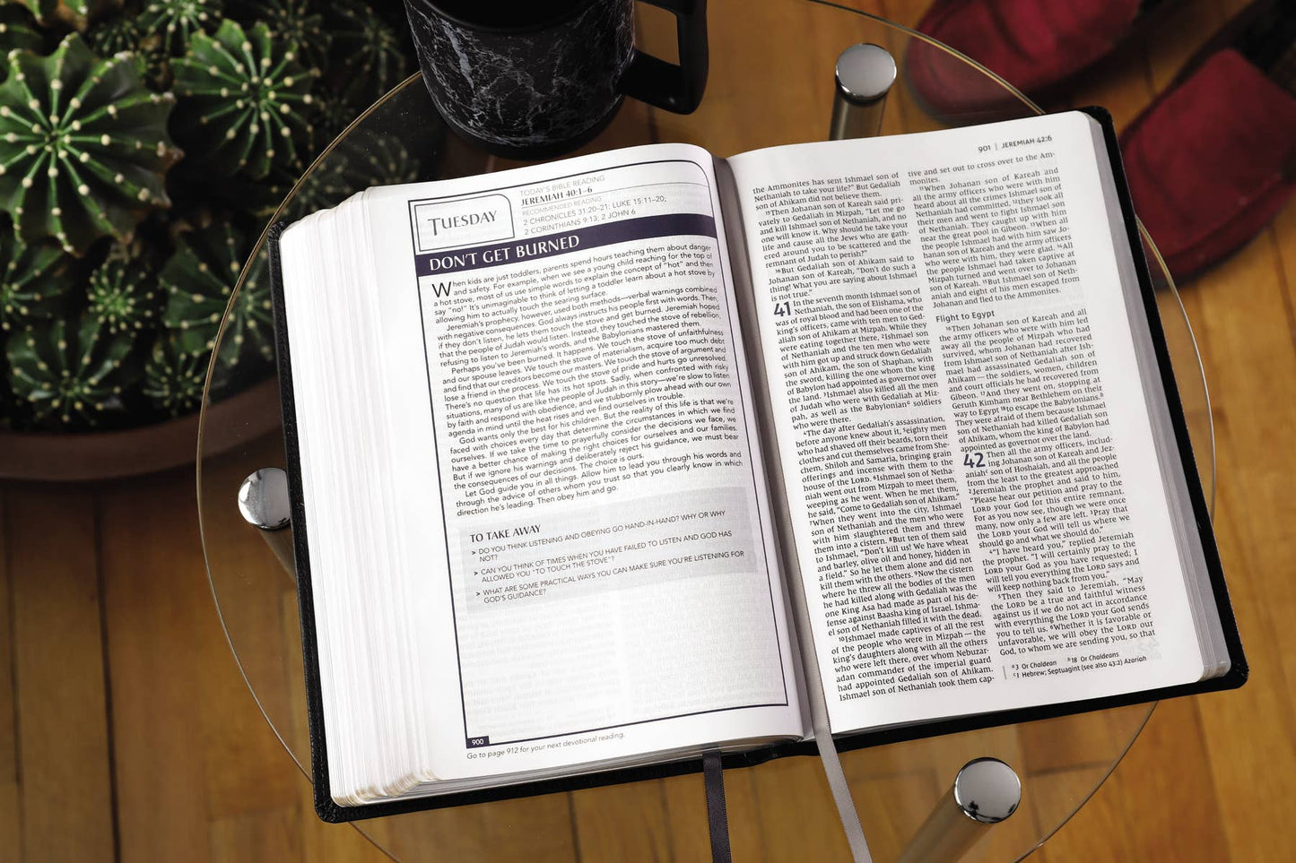 NIV Men's Devotional Bible, Large Print, Leathersoft Black