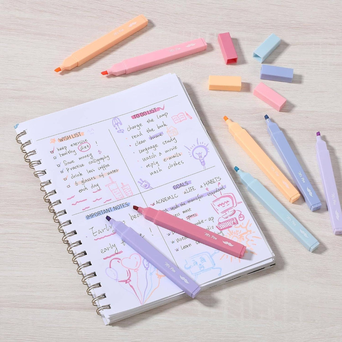 Mr. Pen Bright Highlighter Set