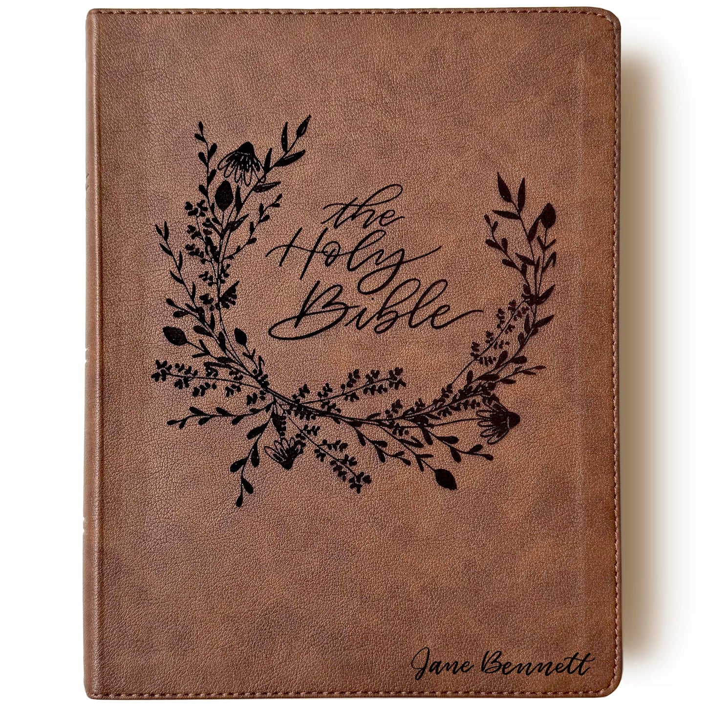 KJV Wide Margin Bible - Holy Bible Wreath - Personalized