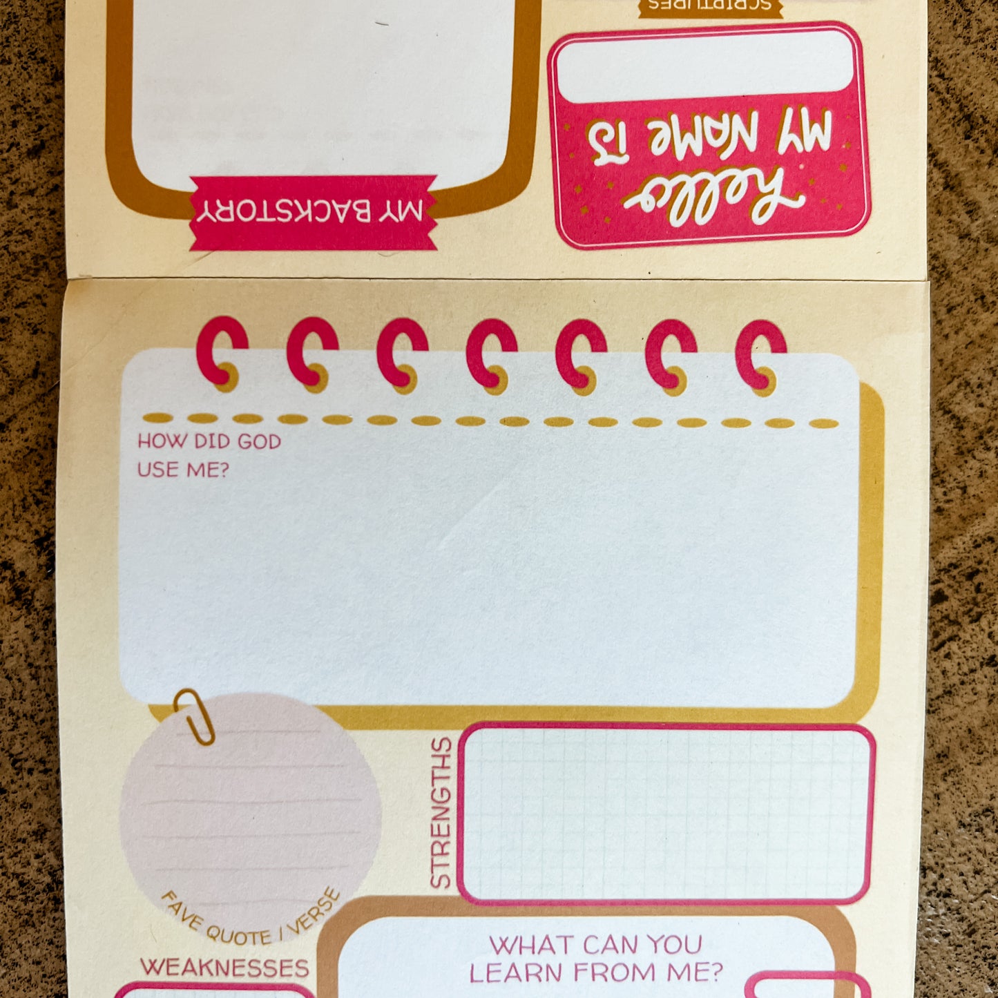 Boho Bible Character Study Double-Sided 5x7 Notepad