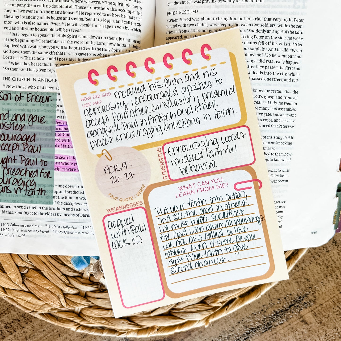 Boho Bible Character Study Double-Sided 5x7 Notepad