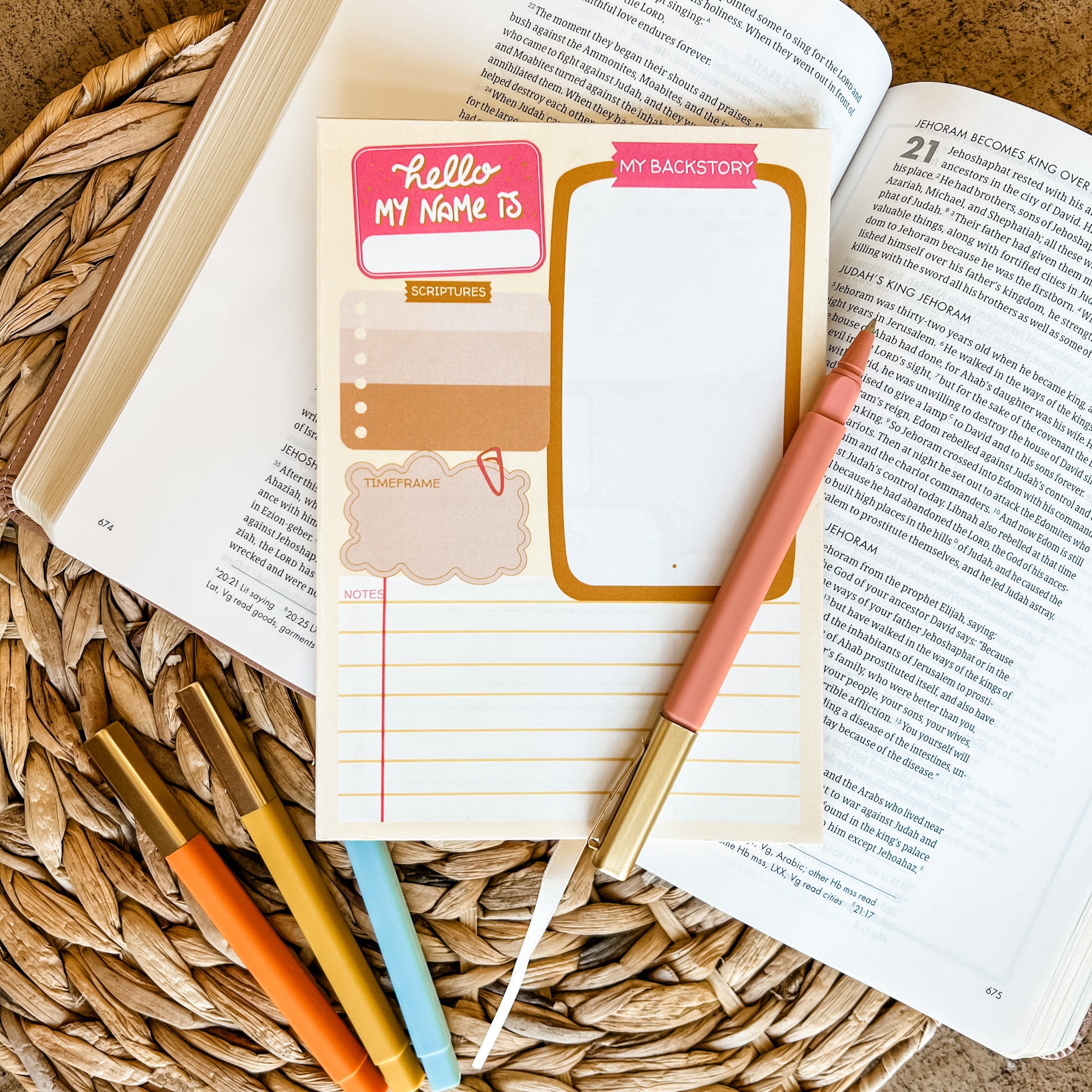 Boho Bible Character Study Double-Sided 5x7 Notepad – Saving Grace ...