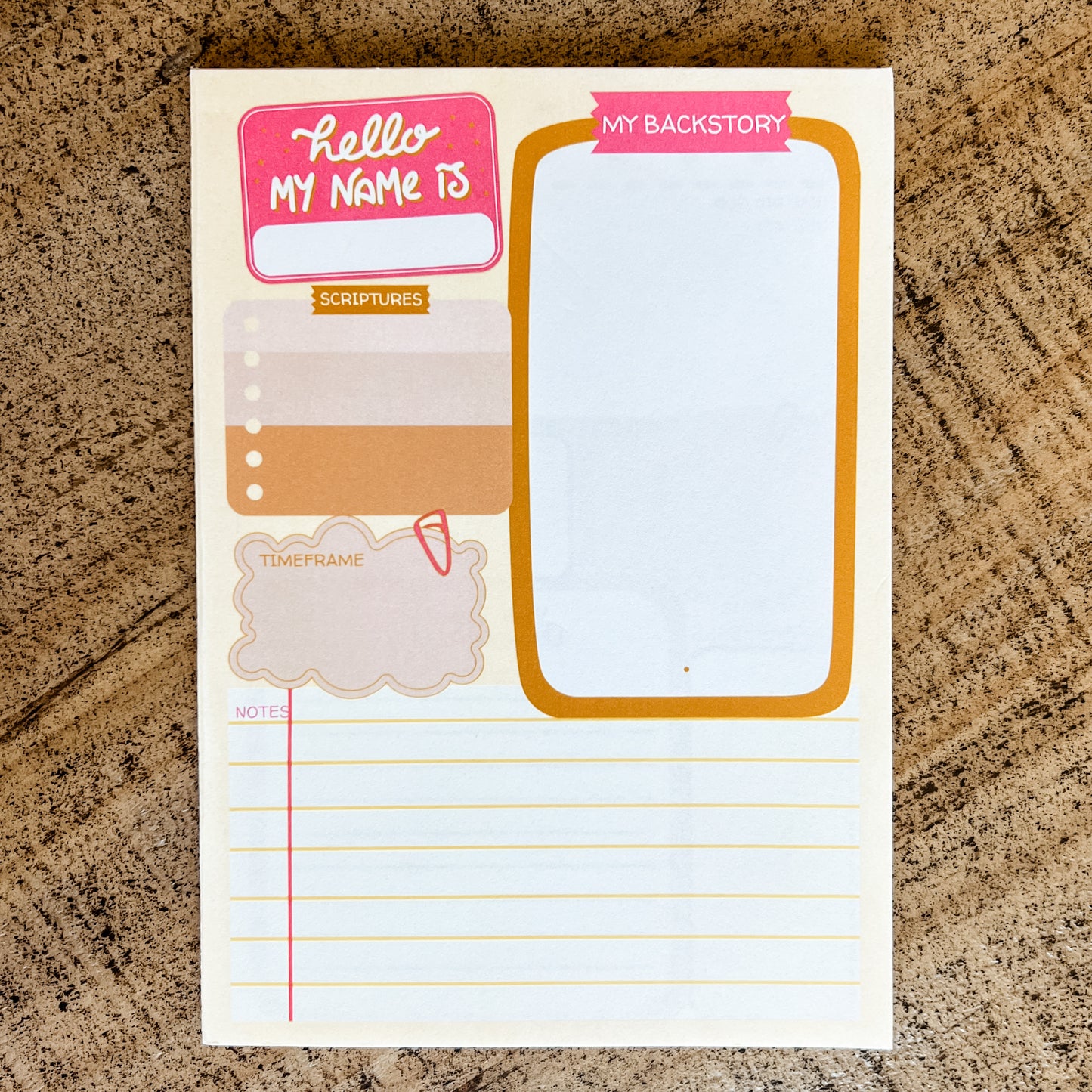 Boho Bible Character Study Double-Sided 5x7 Notepad