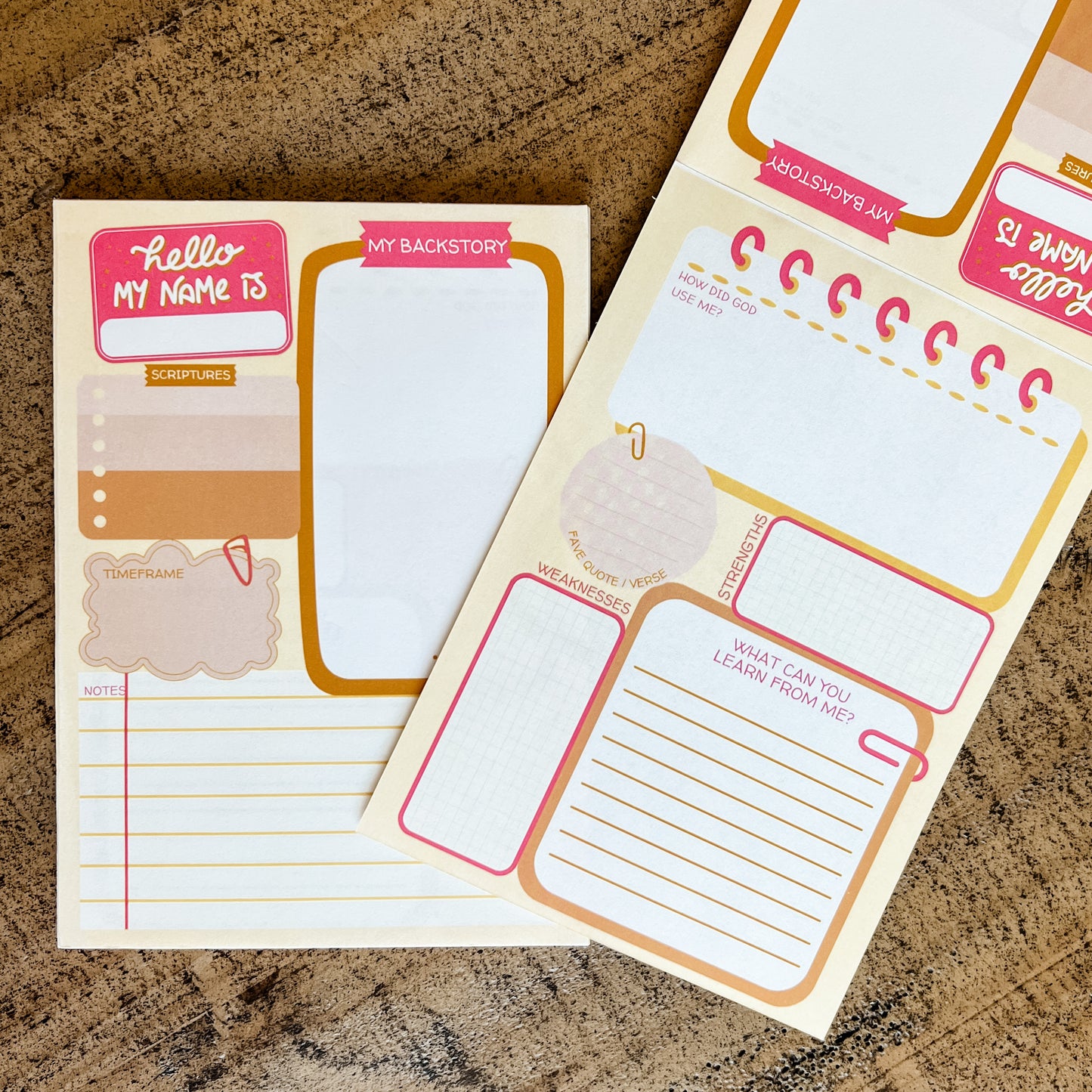 Boho Bible Character Study Double-Sided 5x7 Notepad