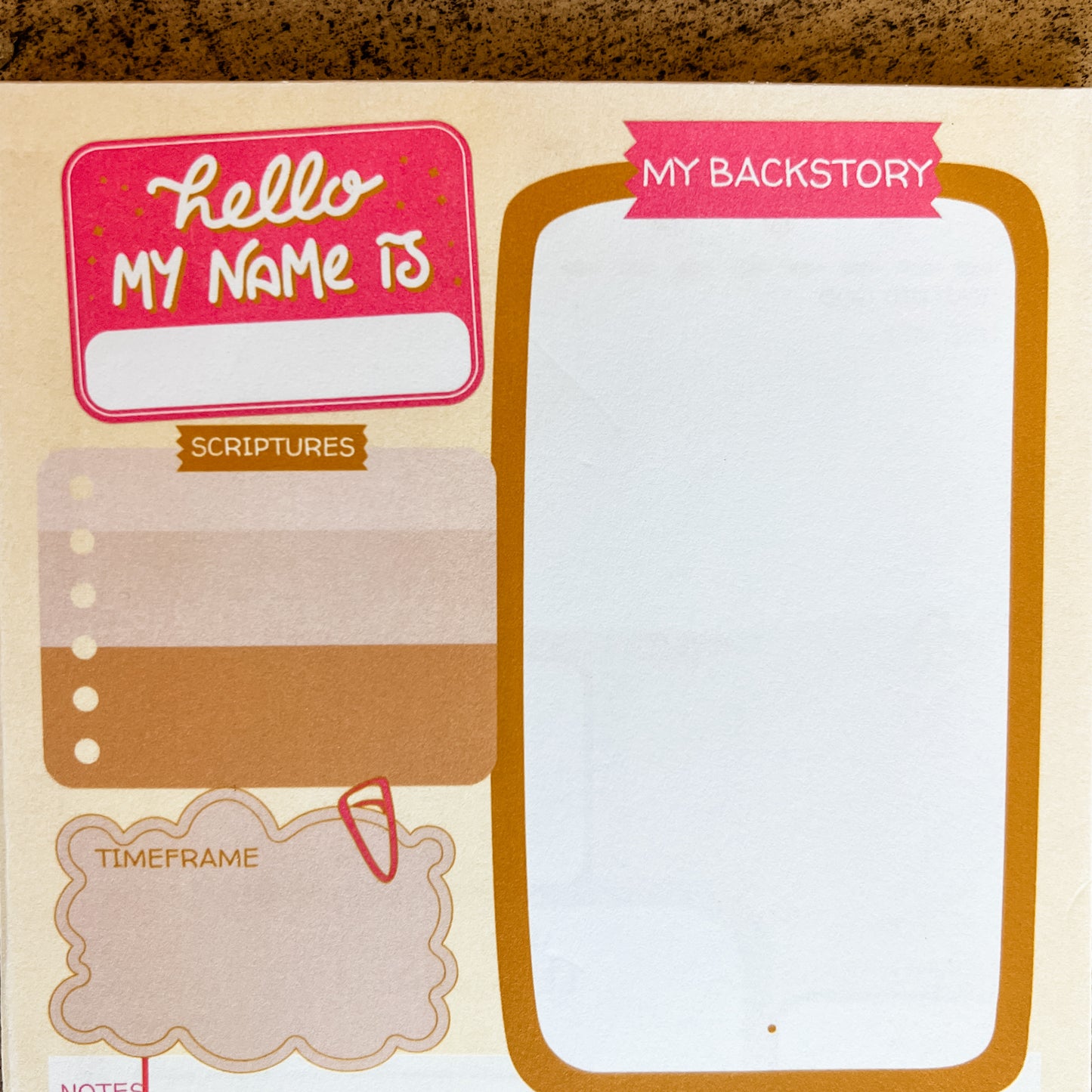 Boho Bible Character Study Double-Sided 5x7 Notepad