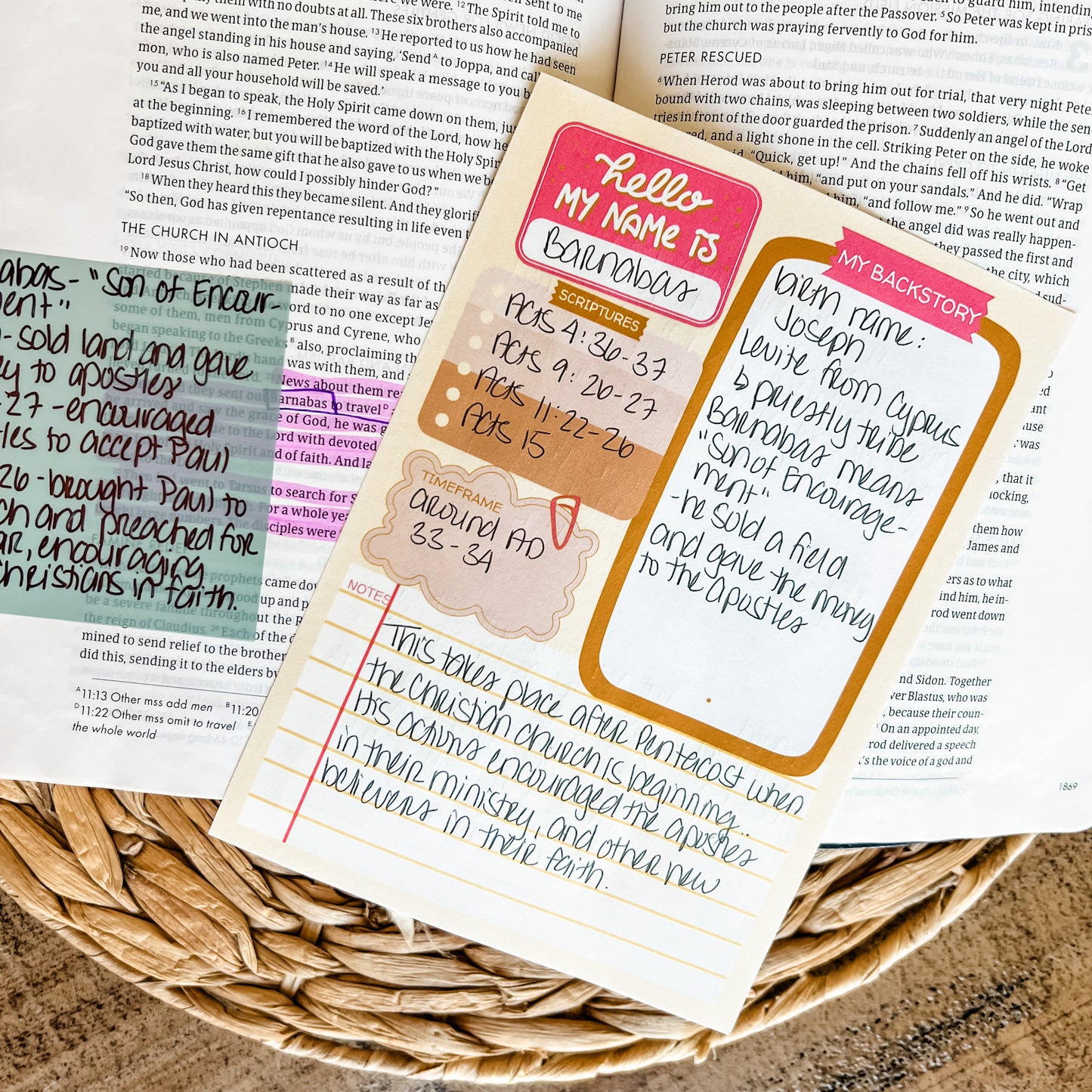 Boho Bible Character Study Double-Sided 5x7 Notepad