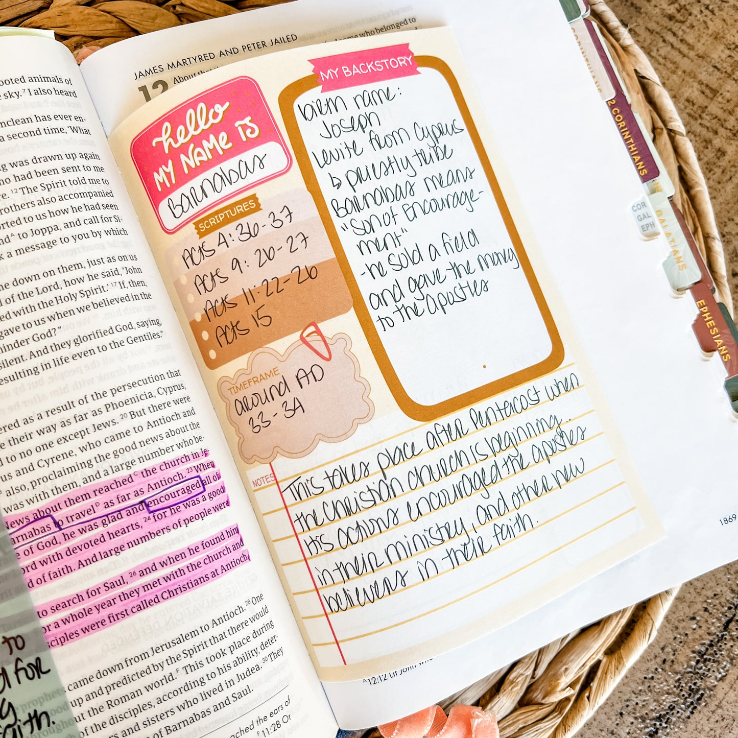 Boho Bible Character Study Double-Sided 5x7 Notepad