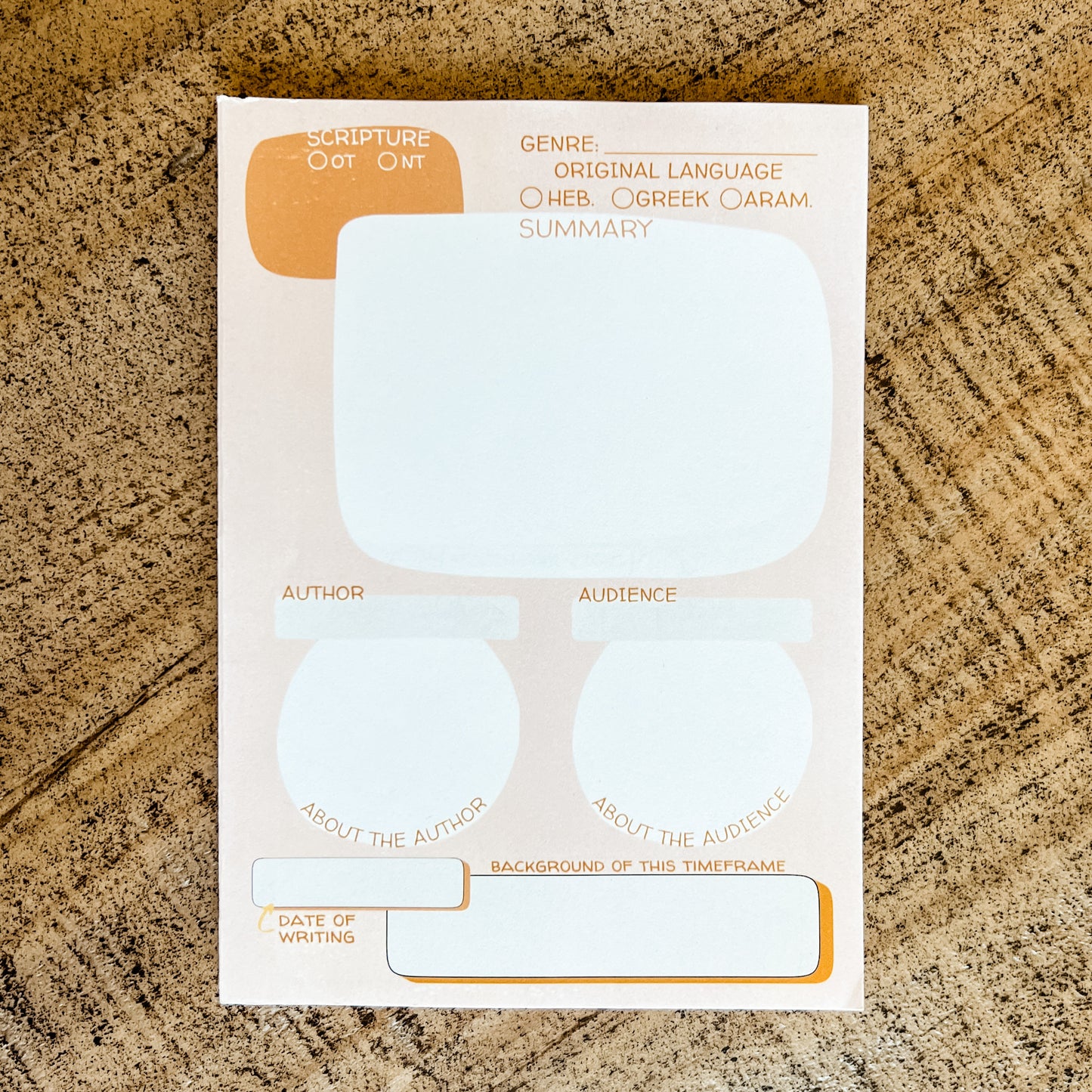 Boho Bible Study Double-Sided 5x7 Notepad