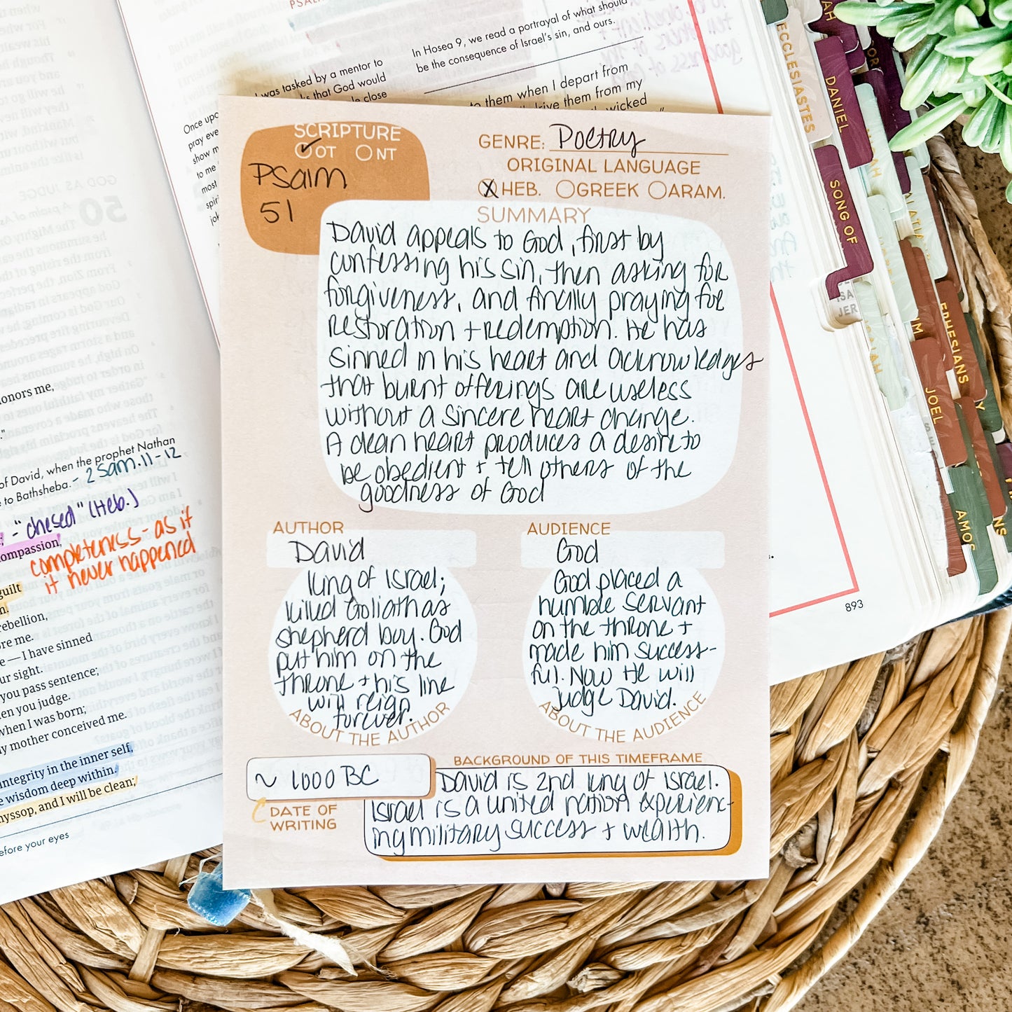 Boho Bible Study Double-Sided 5x7 Notepad