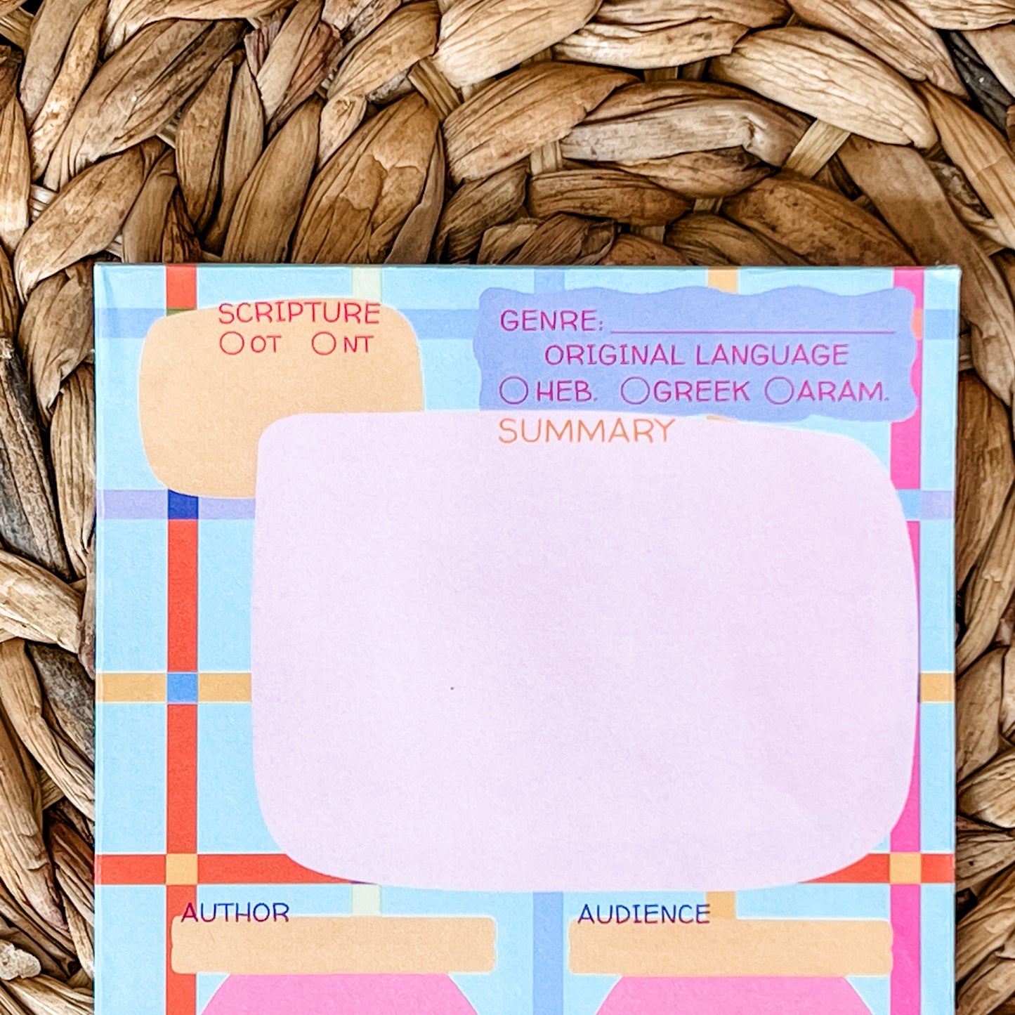 Bright Bible Study Double-Sided 5x7 Notepad