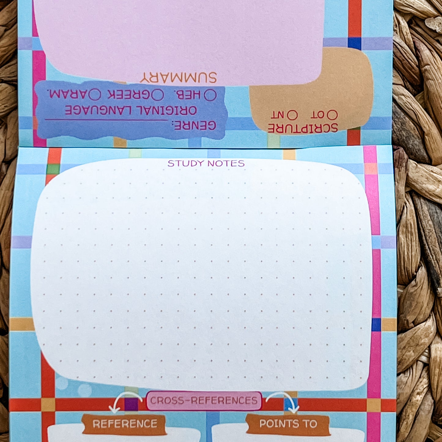 Bright Bible Study Double-Sided 5x7 Notepad