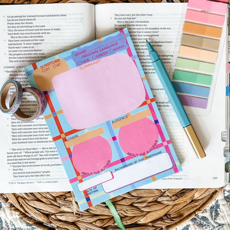 Bright Bible Study Double-Sided 5x7 Notepad