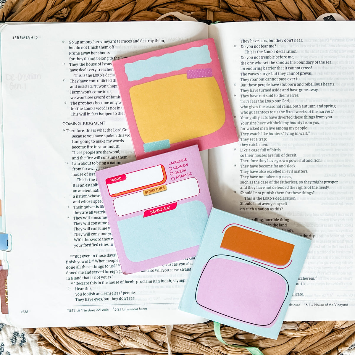 Scripture Sticky Notes Bright Bible Study Sticky Note Set – Saving Grace Print Shop