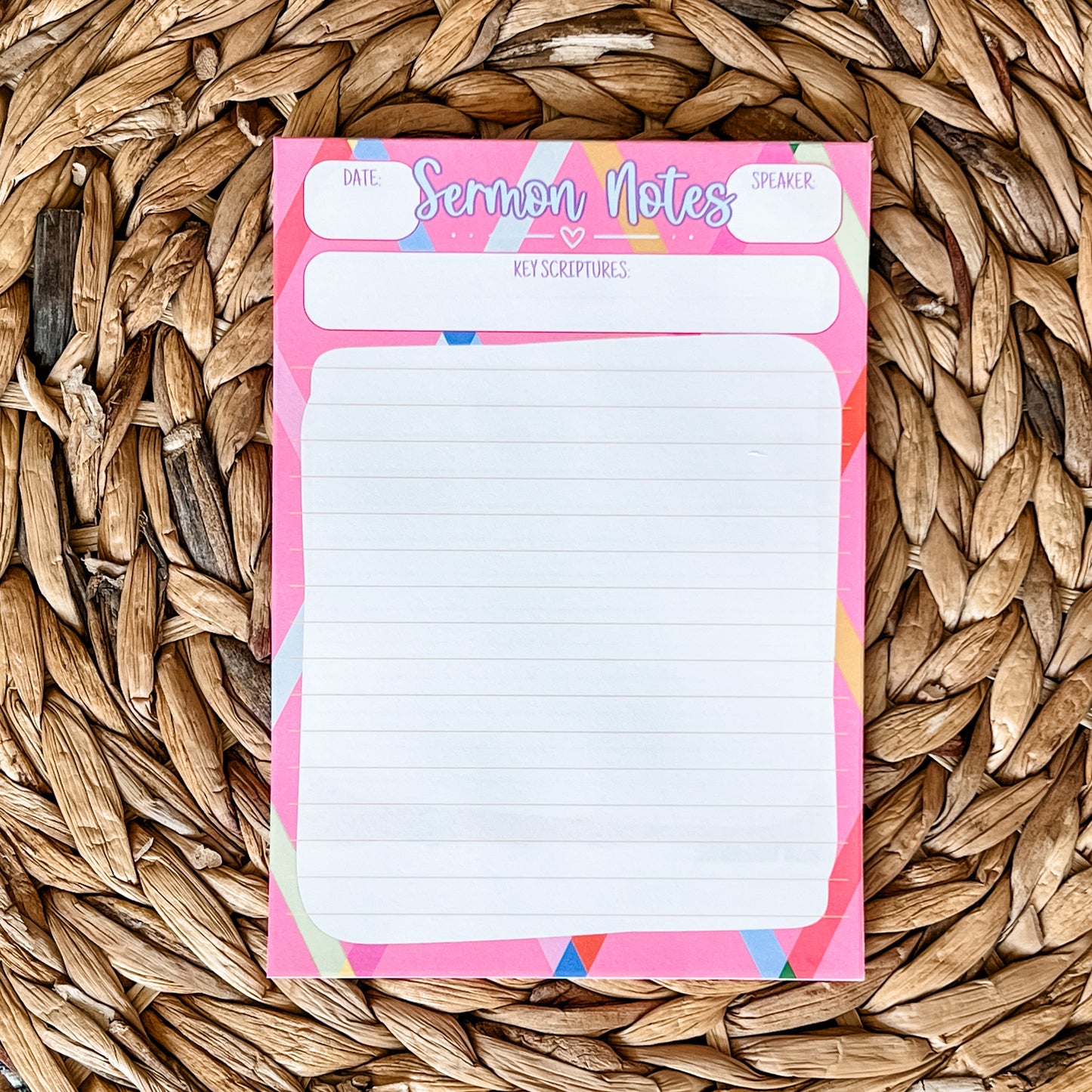 Bright Sermon Notes Double-Sided 5x7 Notepad