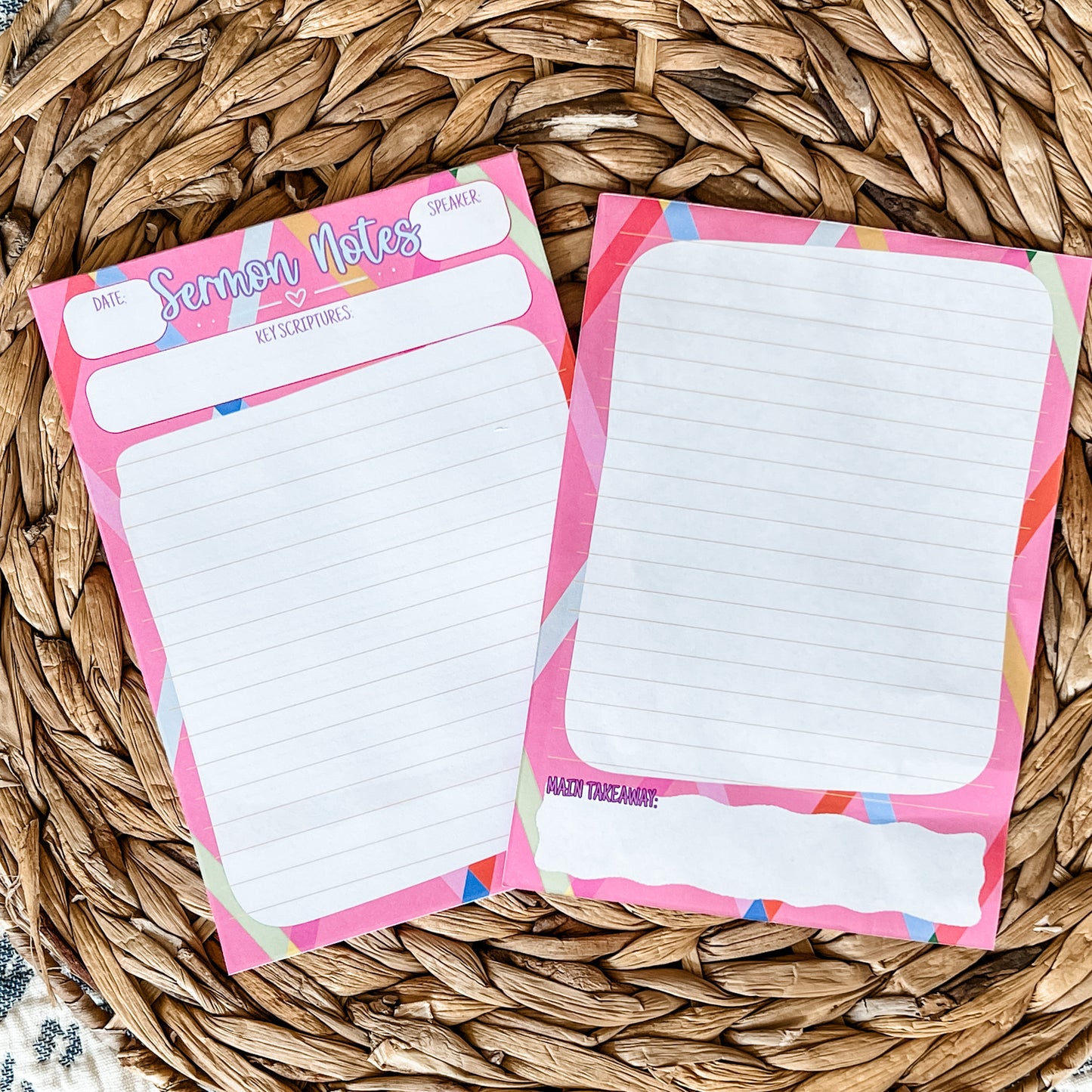 Bright Sermon Notes Double-Sided 5x7 Notepad