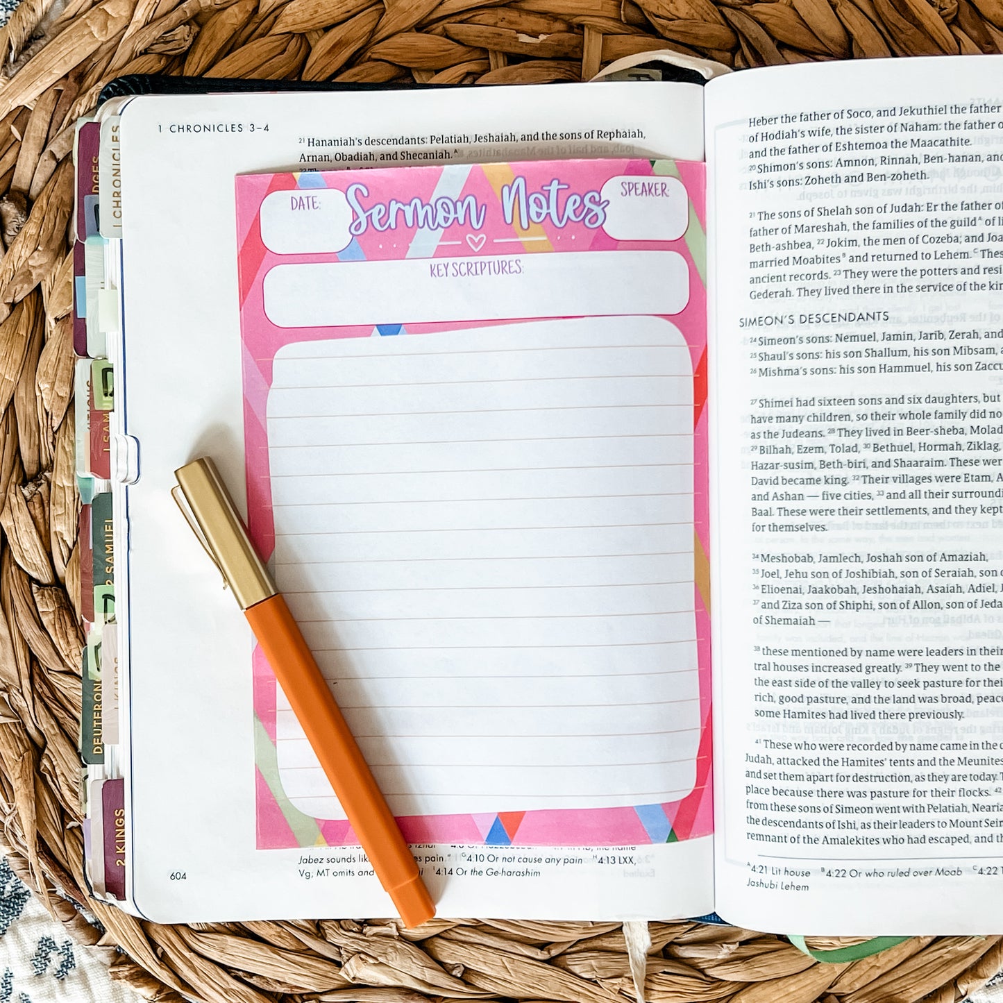 Bright Sermon Notes Double-Sided 5x7 Notepad