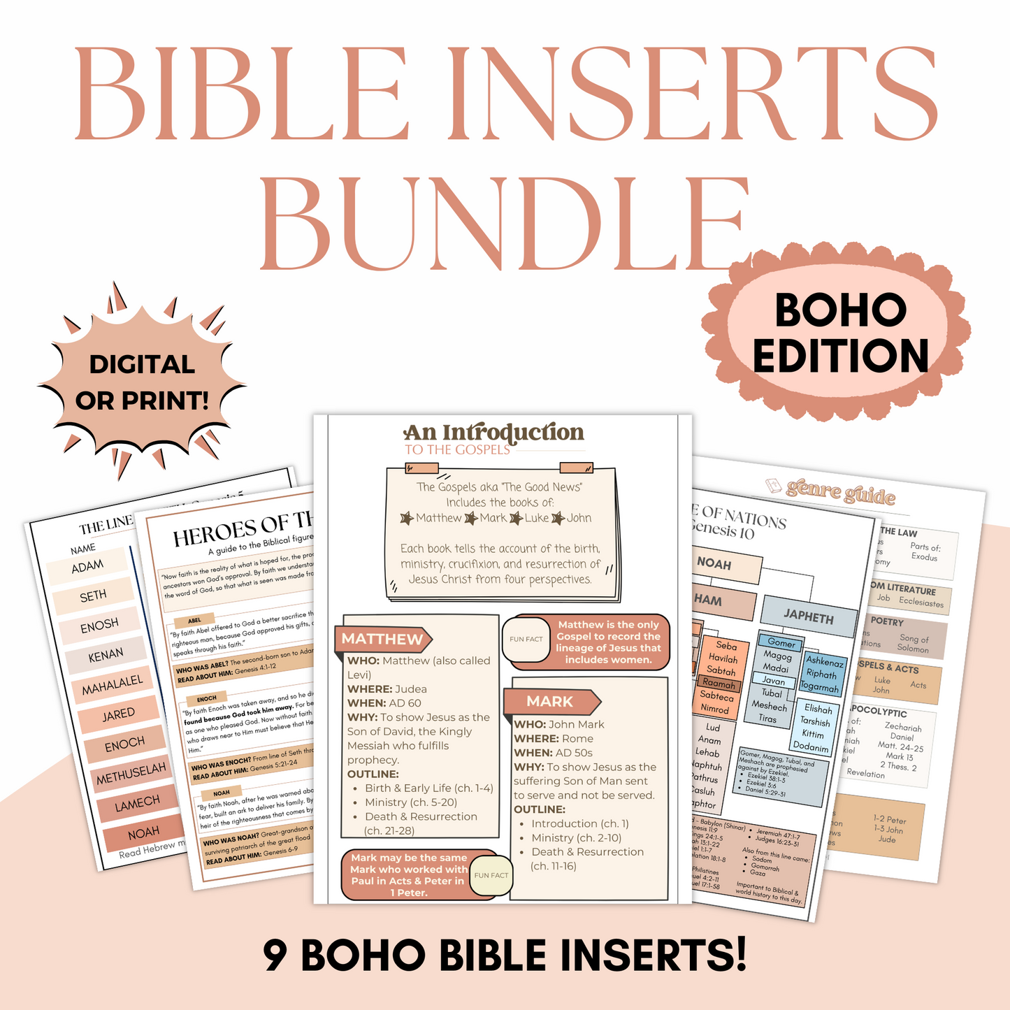 Boho Bible Inserts