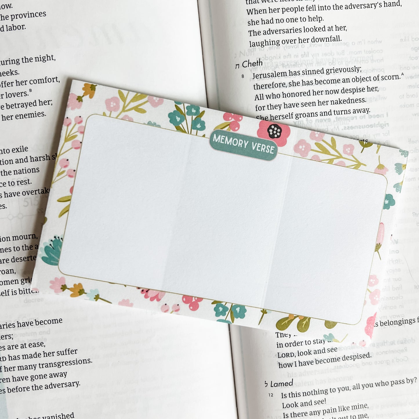 Floral Memory Verse Sticky Notes