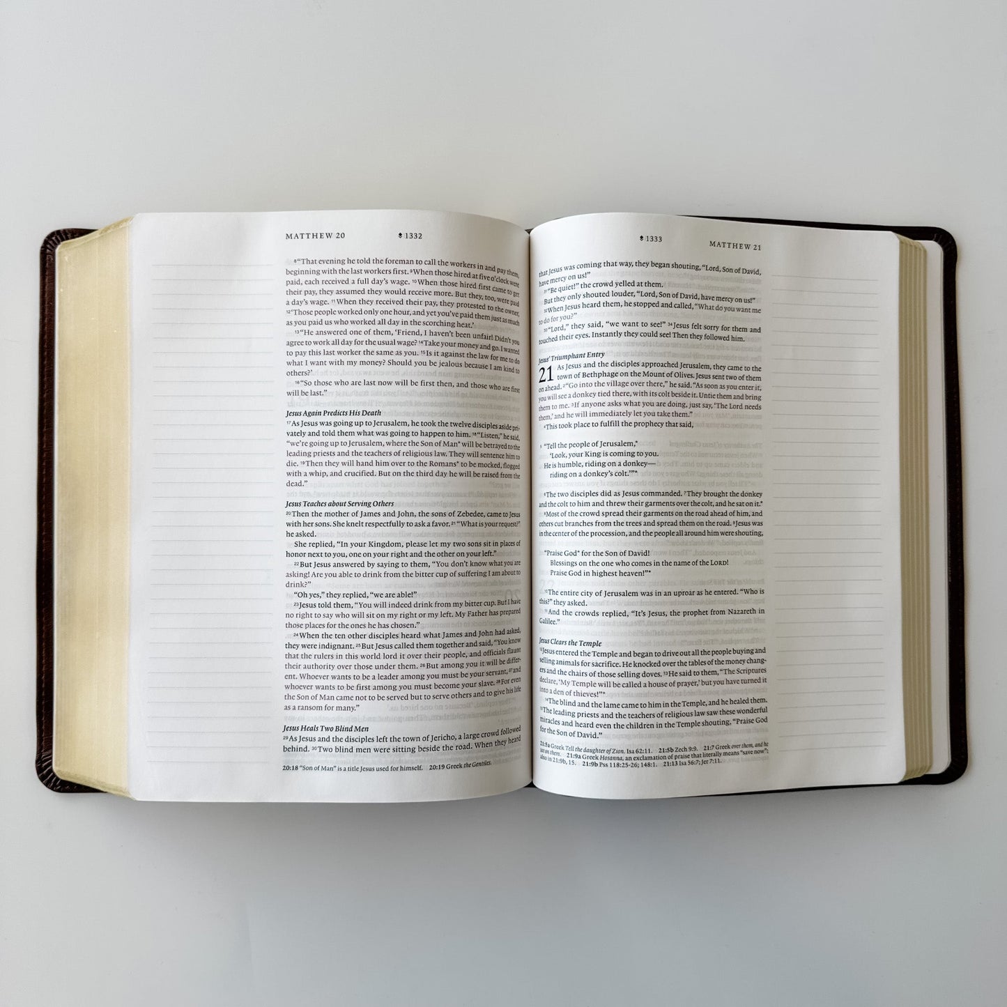NLT Journaling Bible - Brown - Wildflowers - Personalized