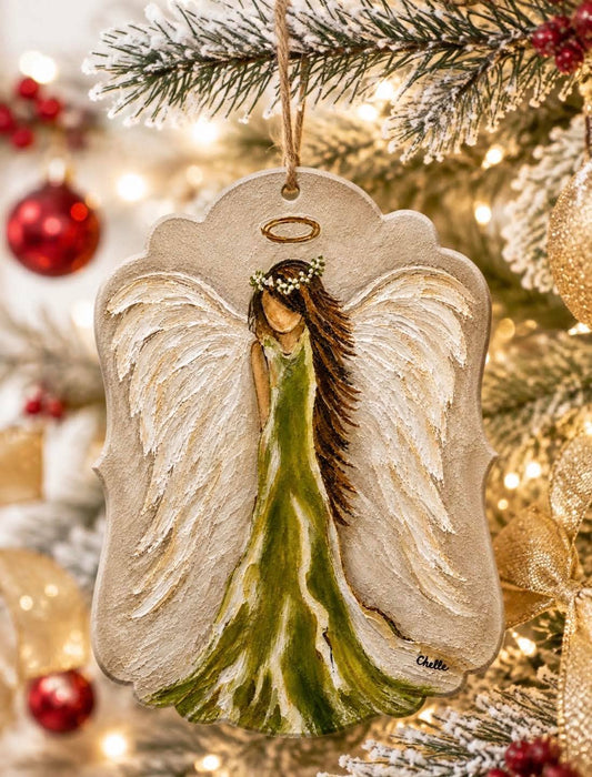 Angel in Green Christmas Ornament