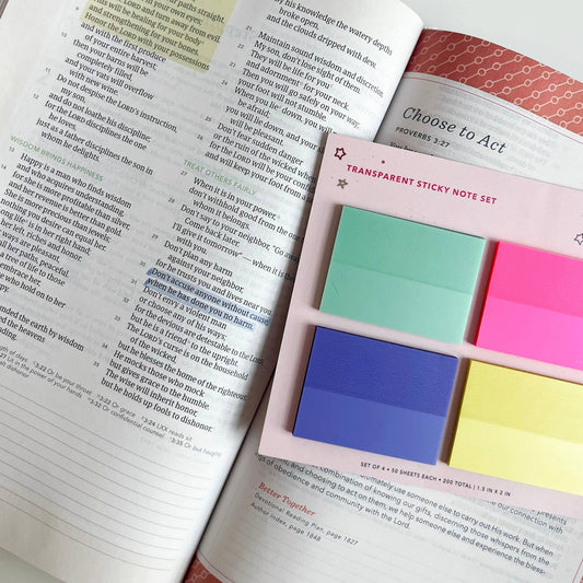 Bright Transparent Sticky Notes Set