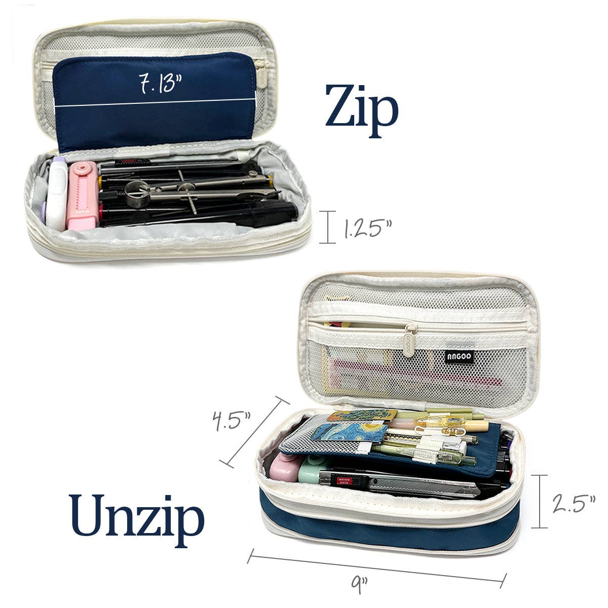 Large Capacity Pencil Case Expandable Pencil Pouch