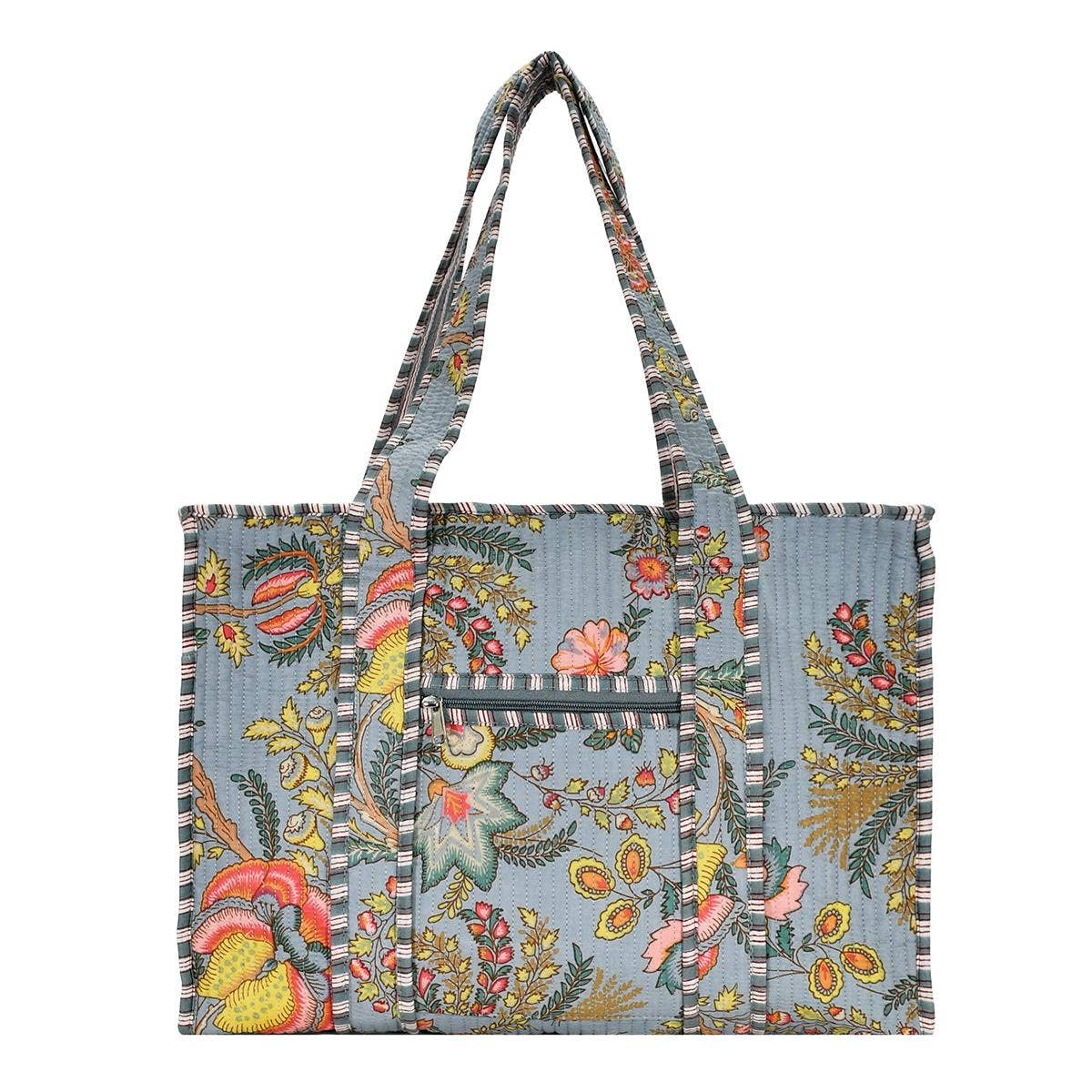 Blue Floral Tote