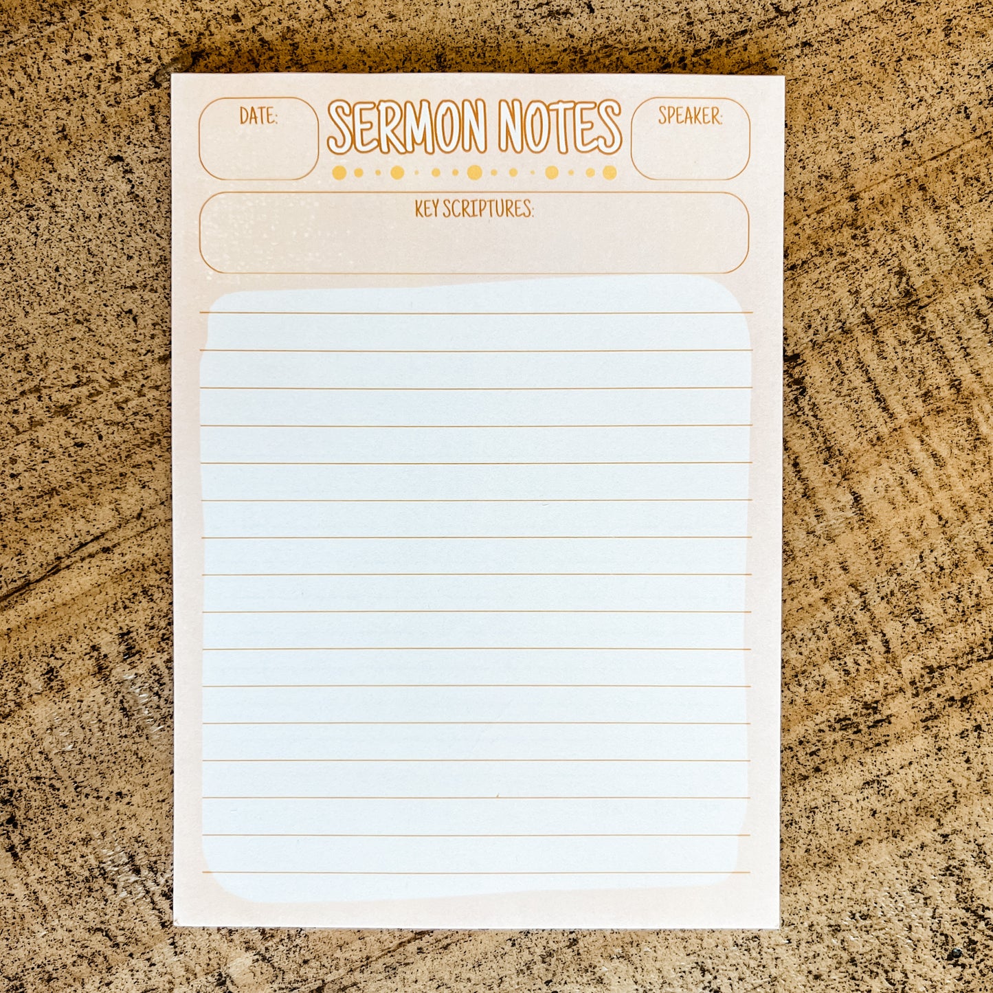 Boho Sermon Notes Double-Sided 5x7 Notepad
