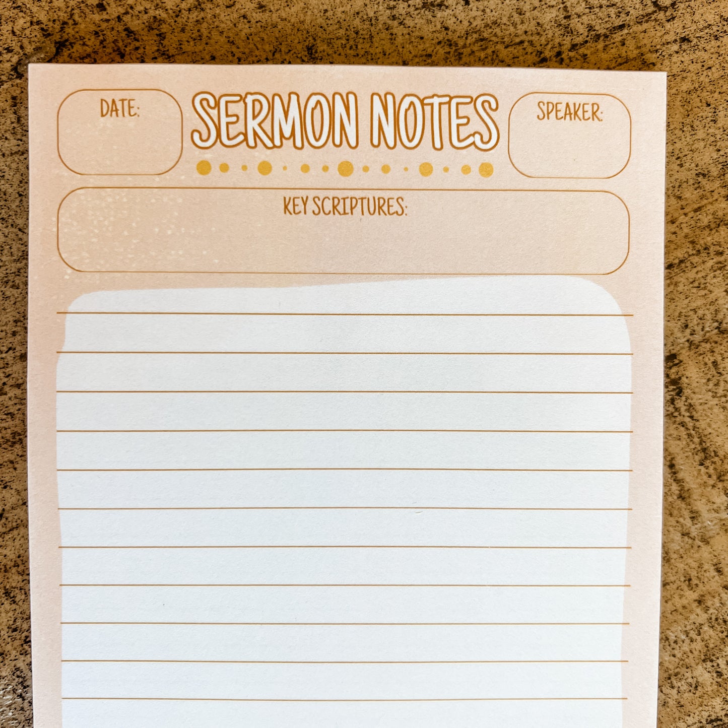 Boho Sermon Notes Double-Sided 5x7 Notepad