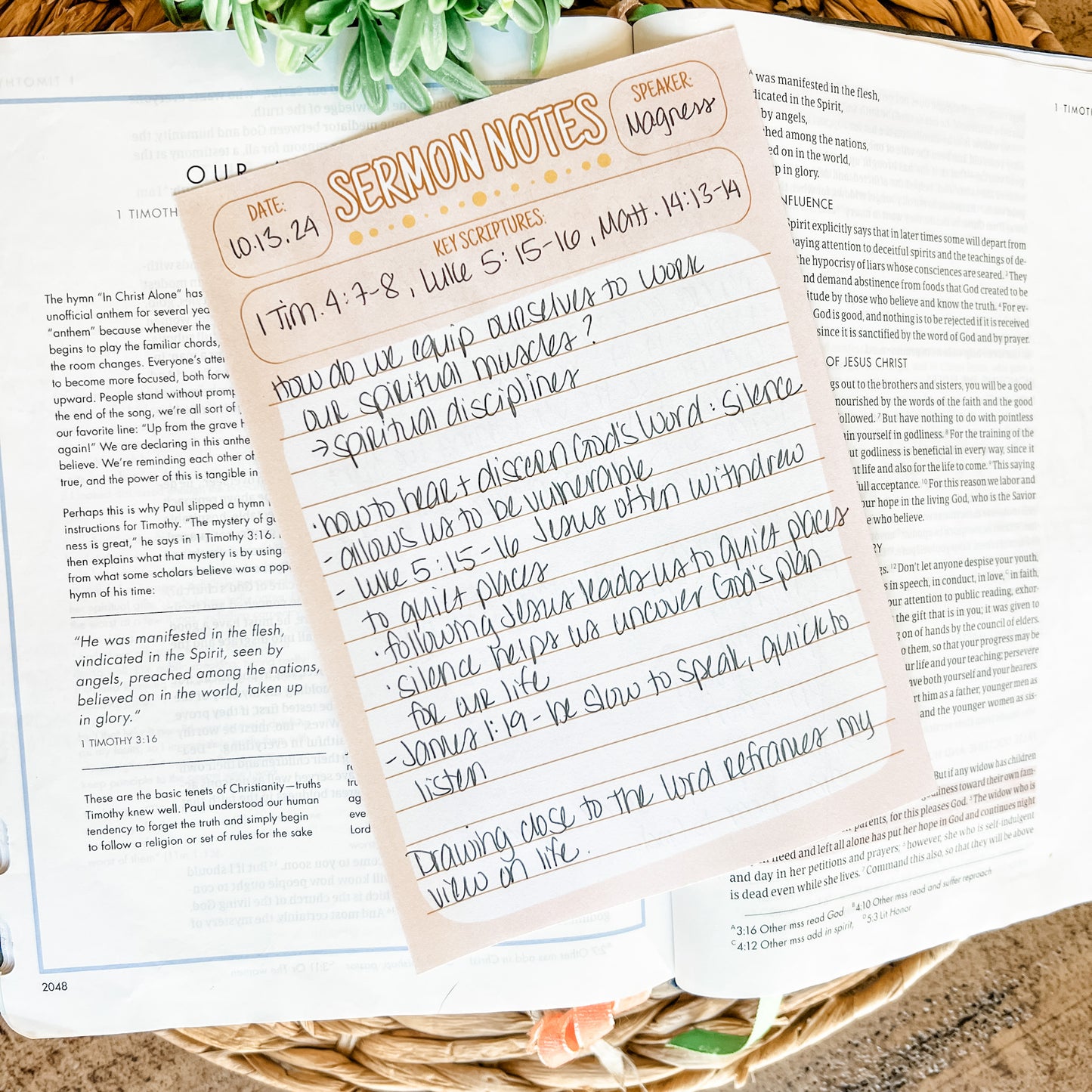 Boho Sermon Notes Double-Sided 5x7 Notepad