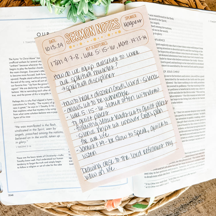 Boho Sermon Notes Double-Sided 5x7 Notepad