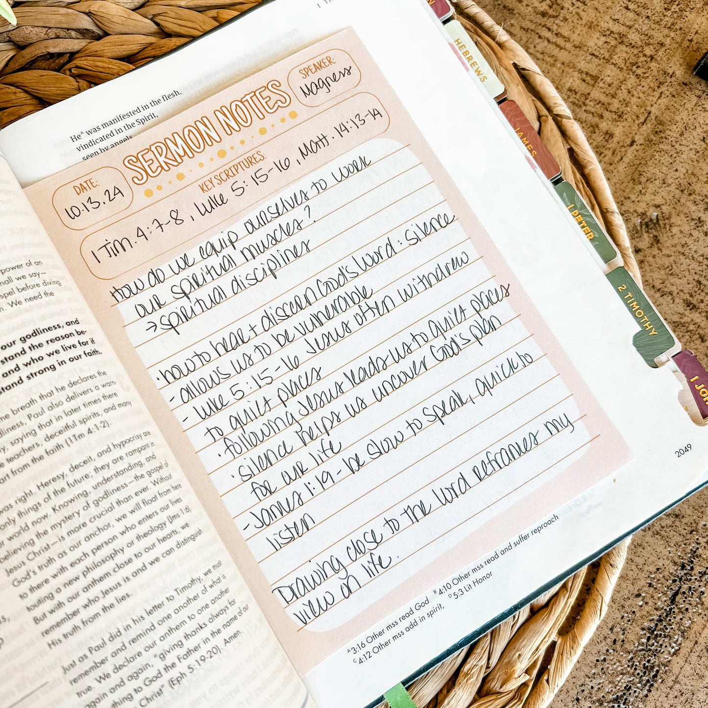 Boho Sermon Notes Double-Sided 5x7 Notepad