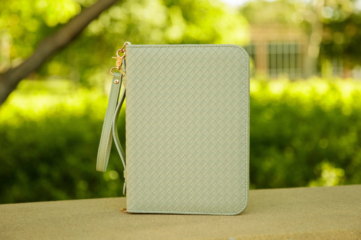Sage Crossbody Weave Bible Case