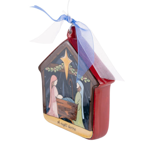 Oh Night Divine Nativity Puff Ornament - Holiday Decor