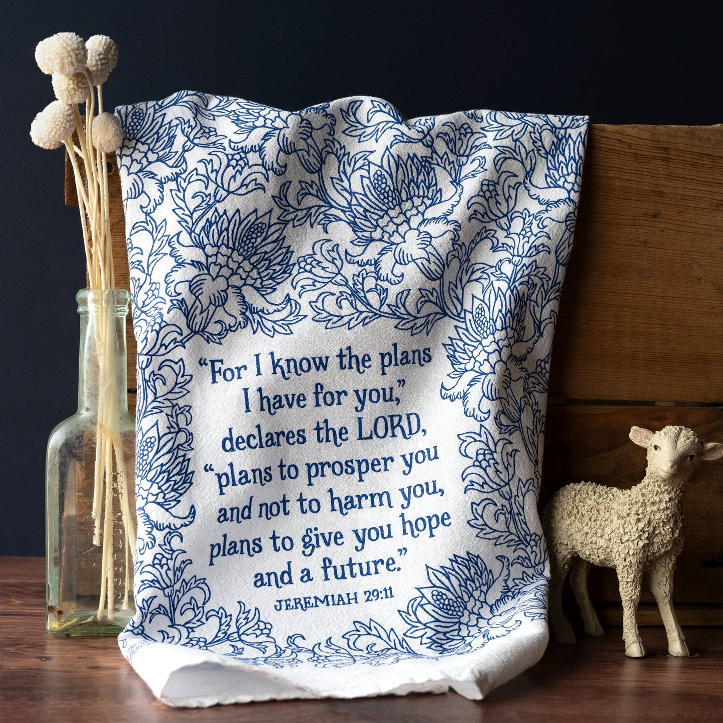 For I Know the Plans Scripture Tea Towel — Jeremiah 29