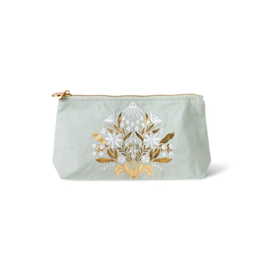 Flower Canvas Zipper Pouch