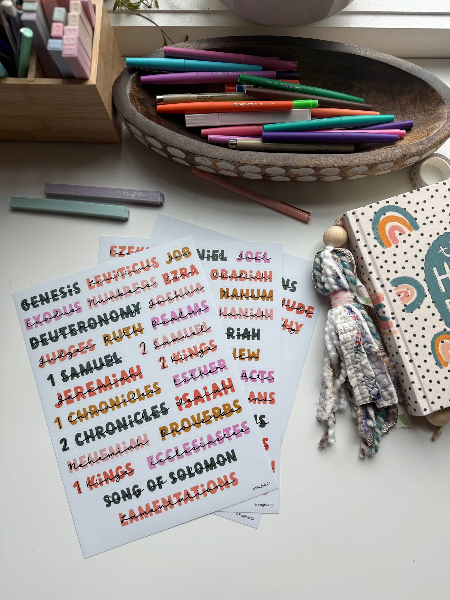 HIPPIE DREAMS Books of the Bible Header Sticker Labels