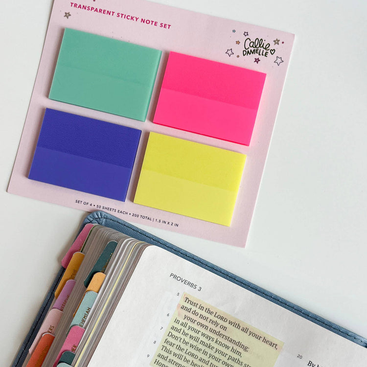Bright Transparent Sticky Notes Set