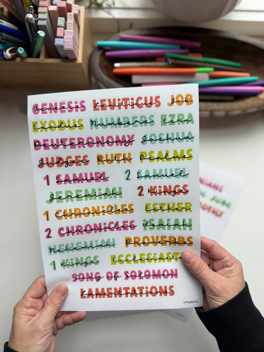 SUMMER VIBES Books of the Bible Header Sticker Labels