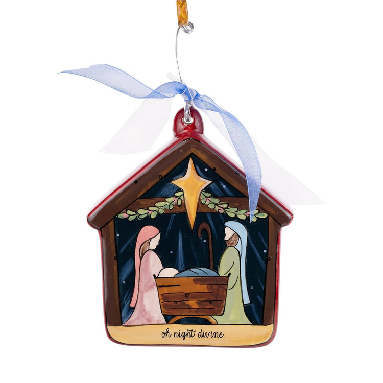 Oh Night Divine Nativity Puff Ornament - Holiday Decor