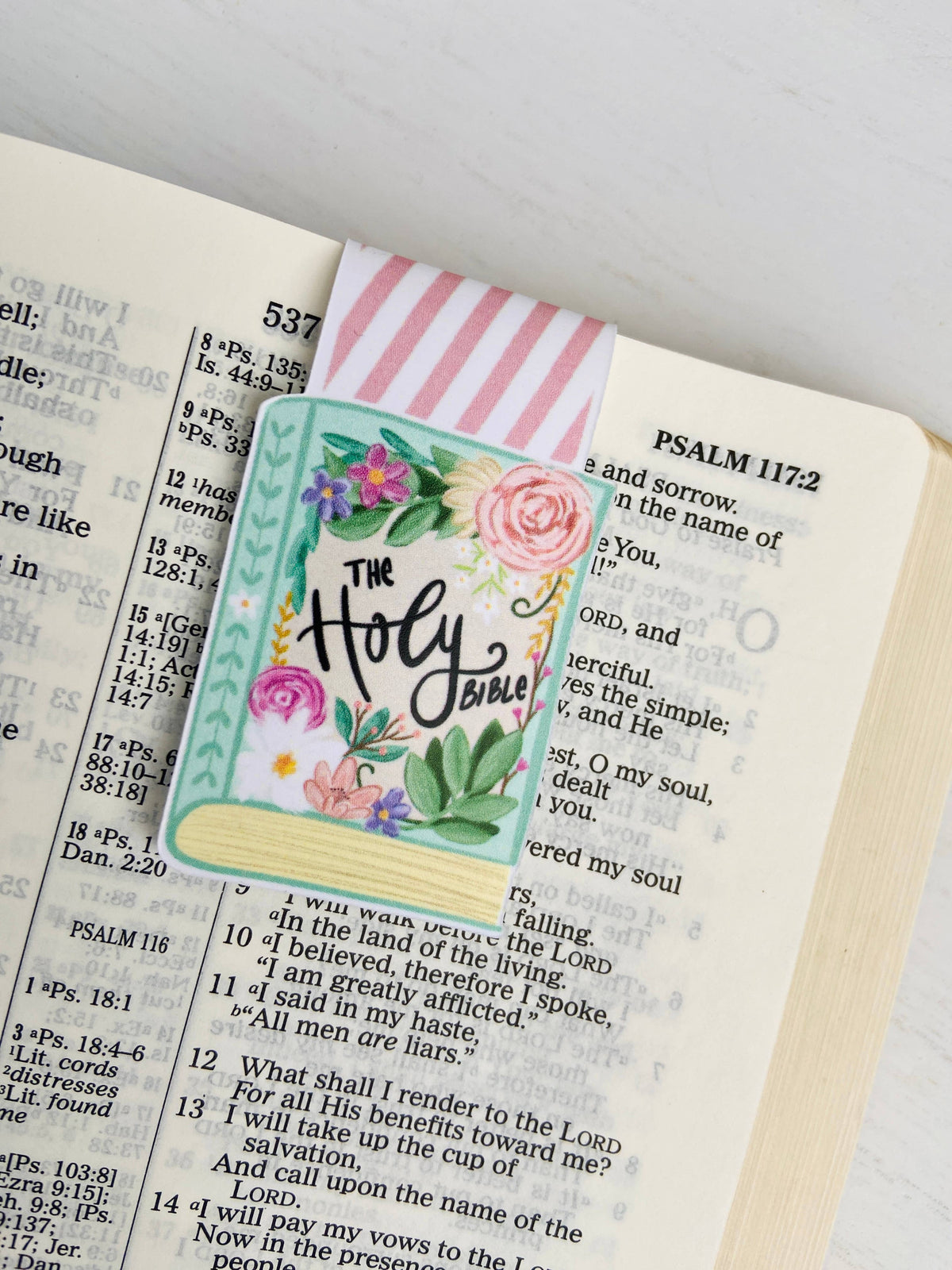 Holy Bible Floral Magnetic Bookmark