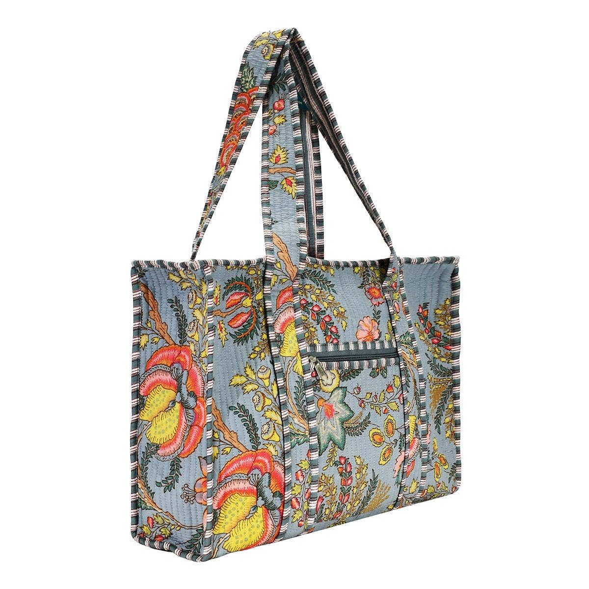 Blue Floral Tote