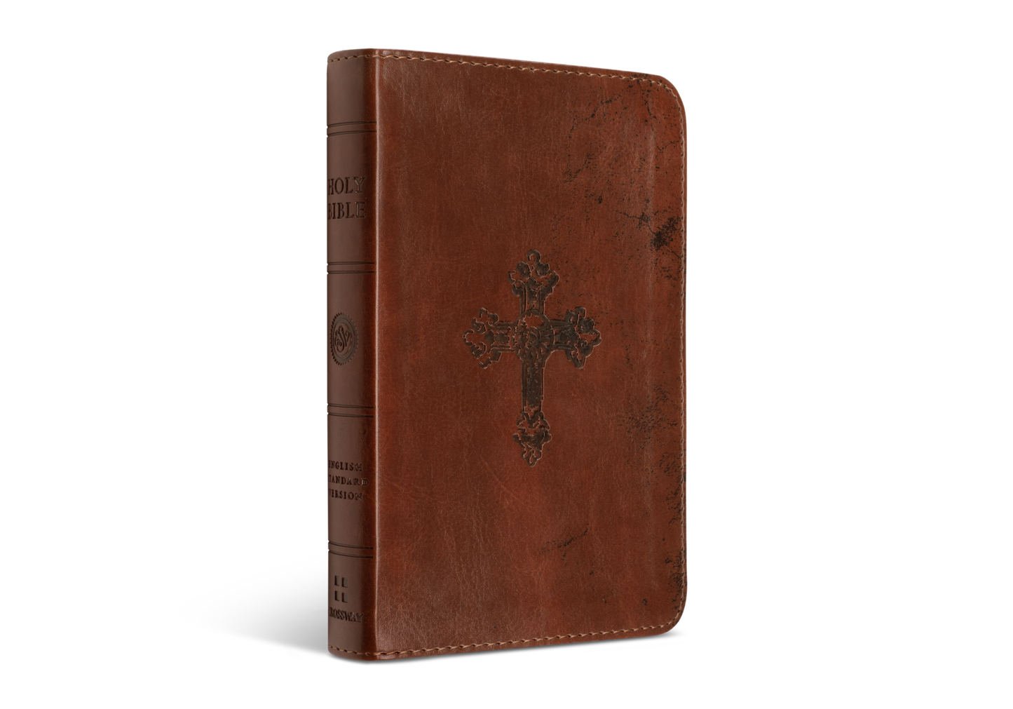 ESV Compact, Walnut Weathered Cross
