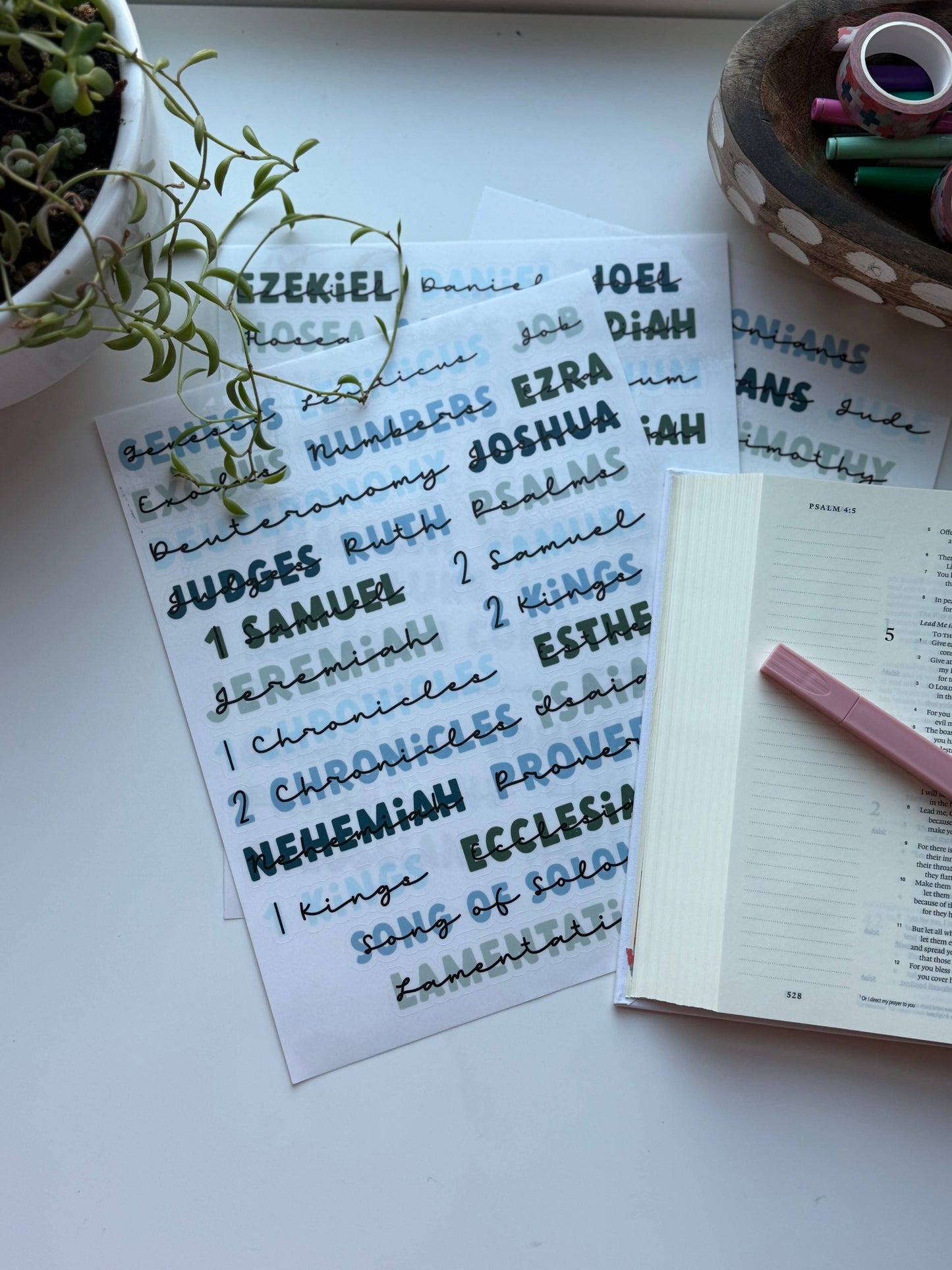 NATURE AT NIGHT Books of the Bible Header Sticker Labels