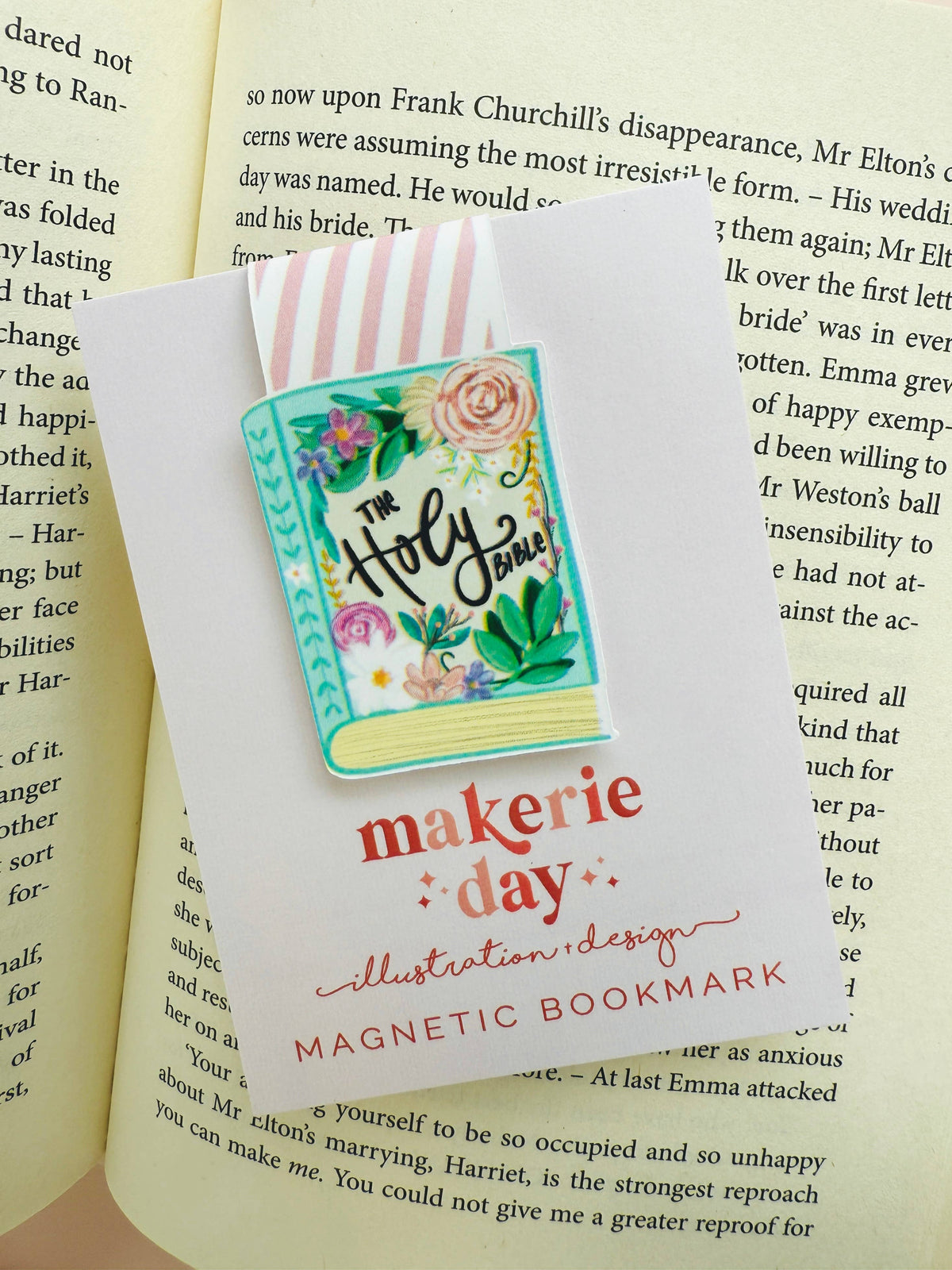 Holy Bible Floral Magnetic Bookmark